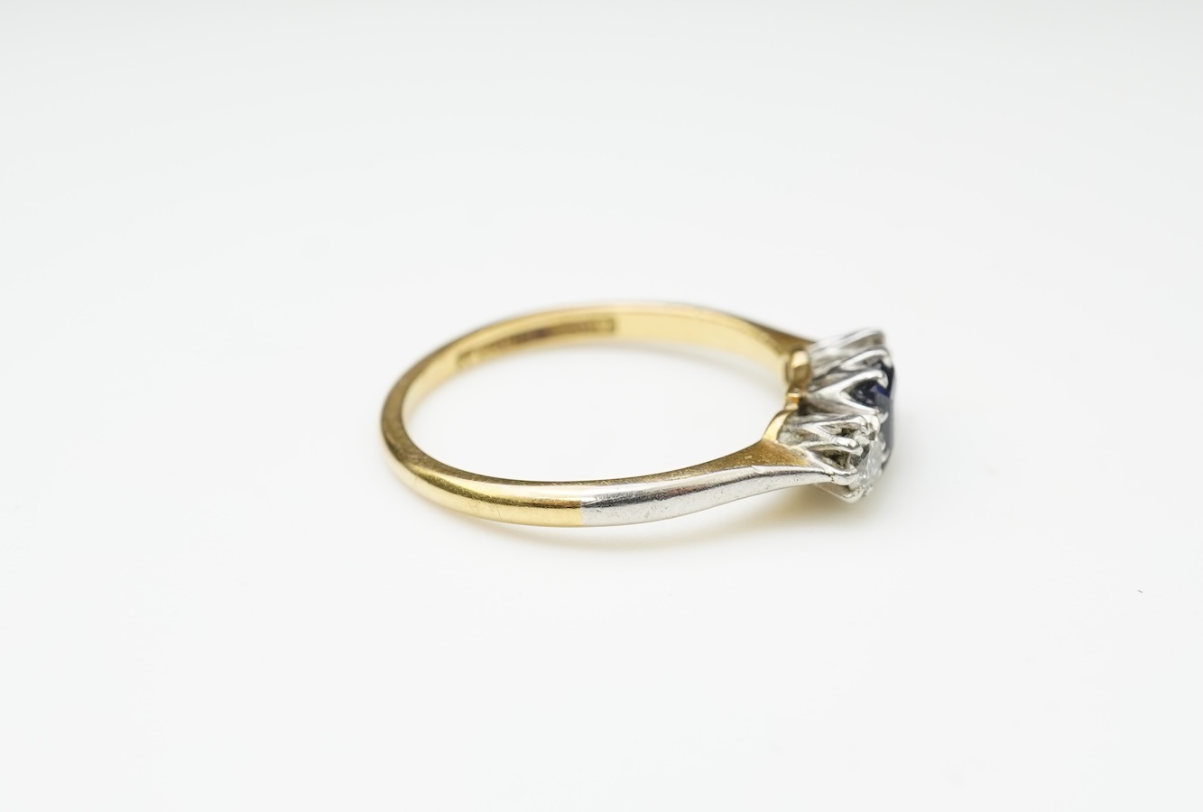 A small sapphire and diamond ring, early 20th century